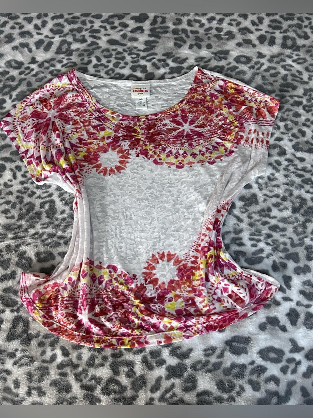 Ruby Rd. Favorites petite Abstract Short Sleeve Top Size PXL